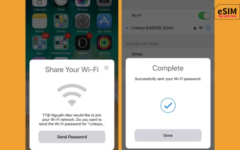 Sử dụng bộ chuyển đổi hoặc chia sẻ mạng để dùng eSIM trên iPhone X dễ dàng.